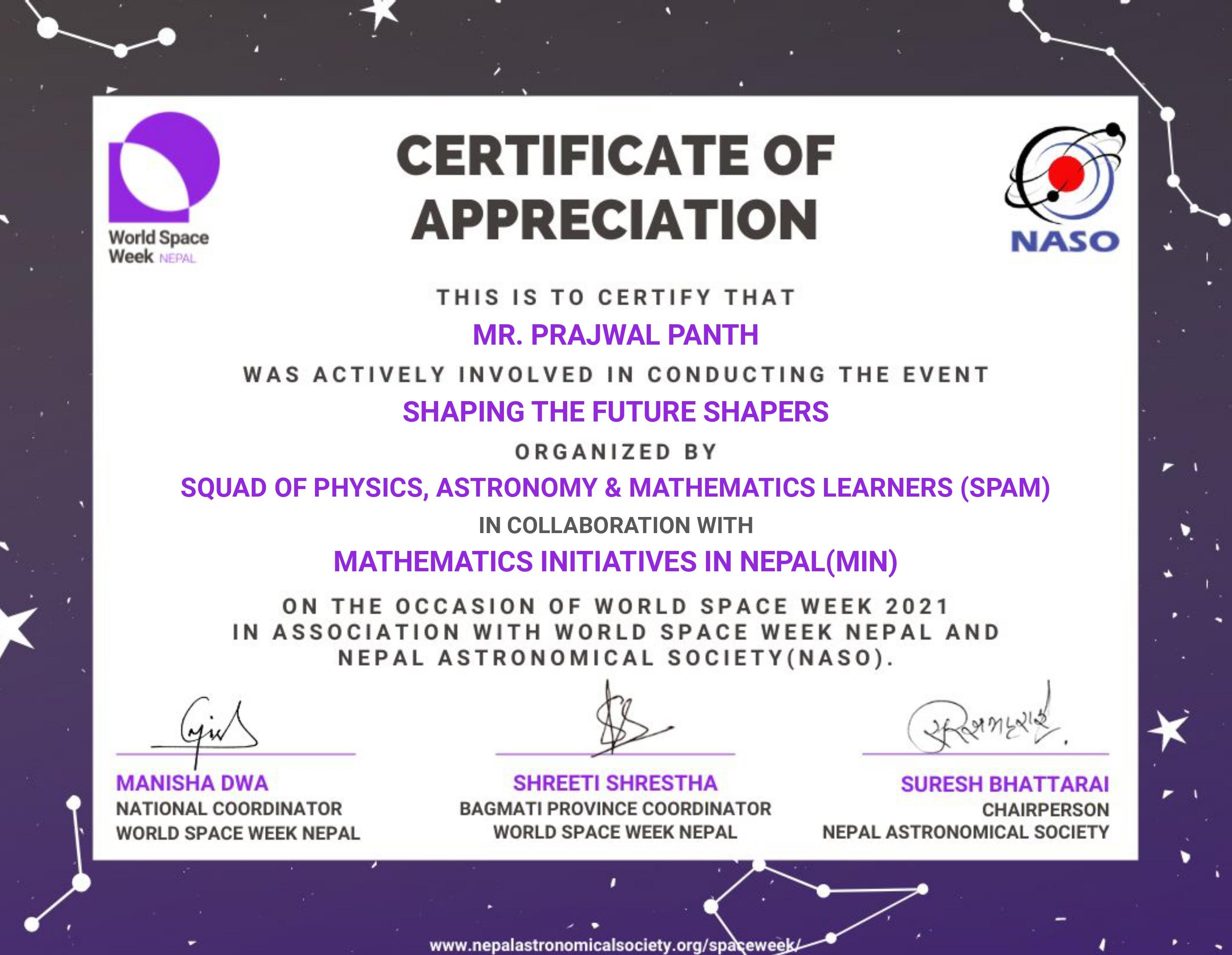 Tilottama Municipality - Wining Certificate