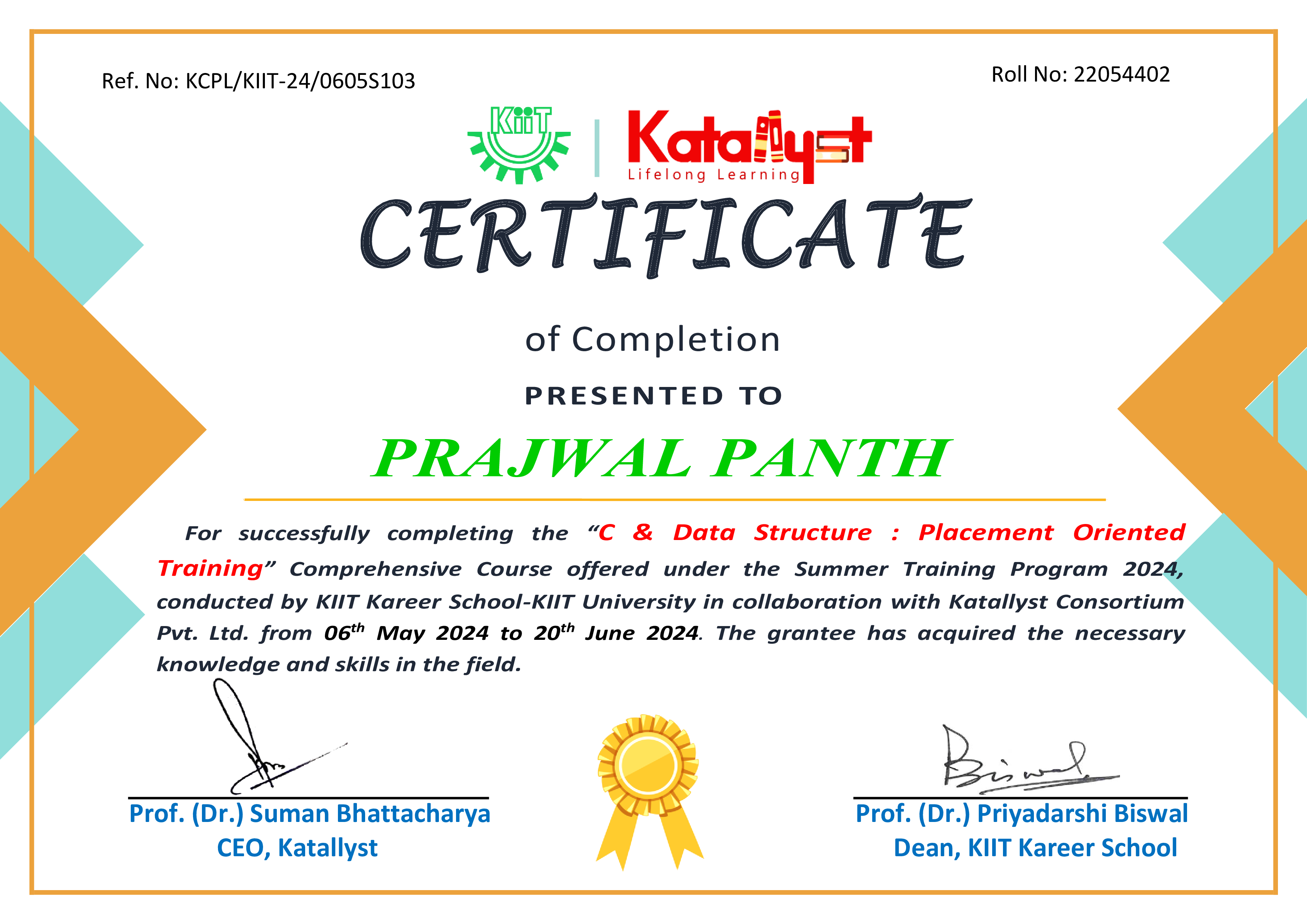 C & DS - Placement Oriented Training